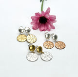 Solid Dot Stud and Daisy Disc earring