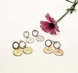 Hollow Circle Stud with Daisy Disc earring