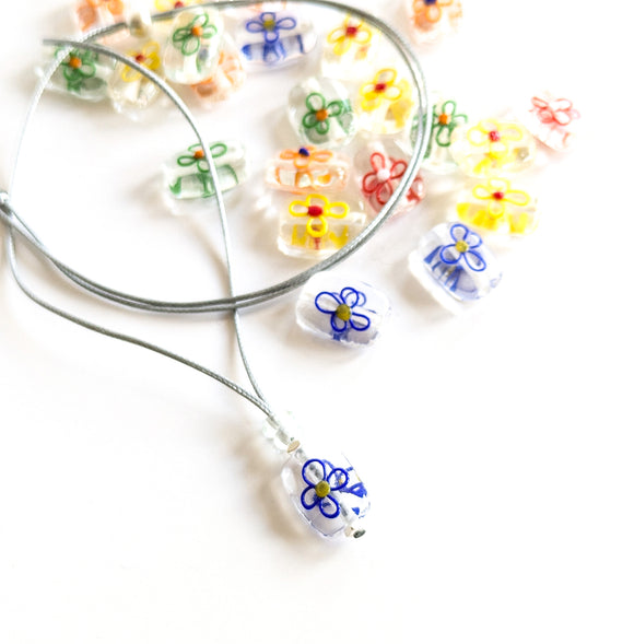 Flower Glass Necklaces