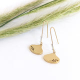 Oval Leaf Short Hook Earrings