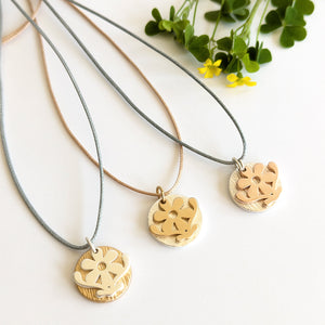 Wide Daisy and Disc Necklaces