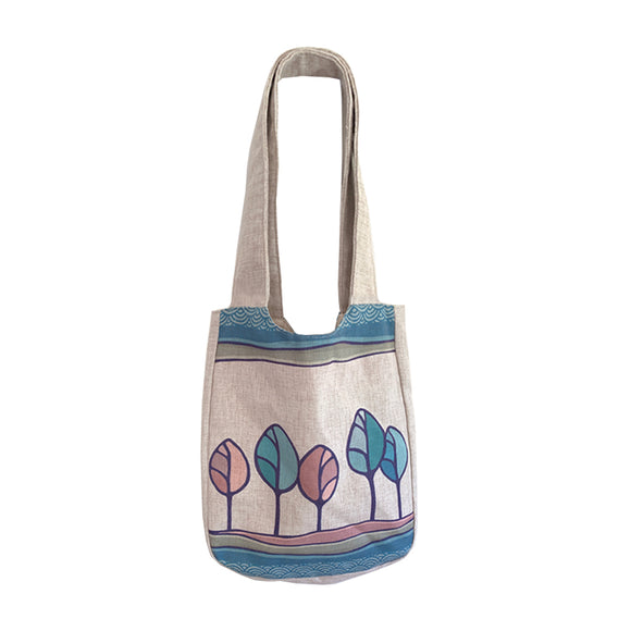 Hill Top Trees Linen Shoulder Bag